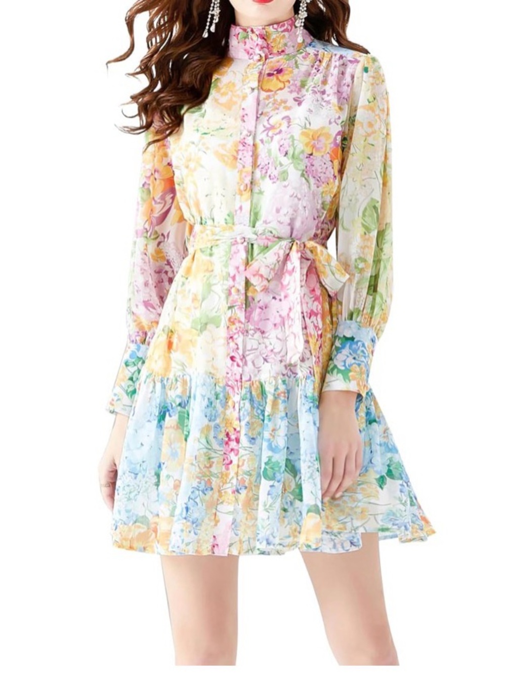 Designer Dupe | Floral Mini | Boutique Dress | L | Cottagecore | Garden Party